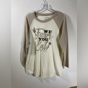 John Deere Collection We Farm You Eat Jersey Style Shirt With Bonus size Large